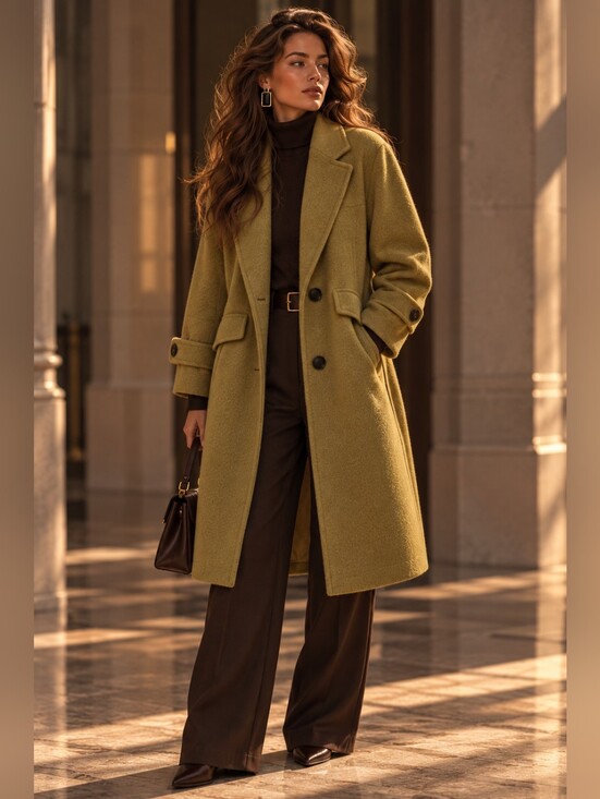Whistles Jackets & Blazers - 66% Wool Moussy Wool Blend Long Coat Camel 66% Wool Size 1 (160/80A)